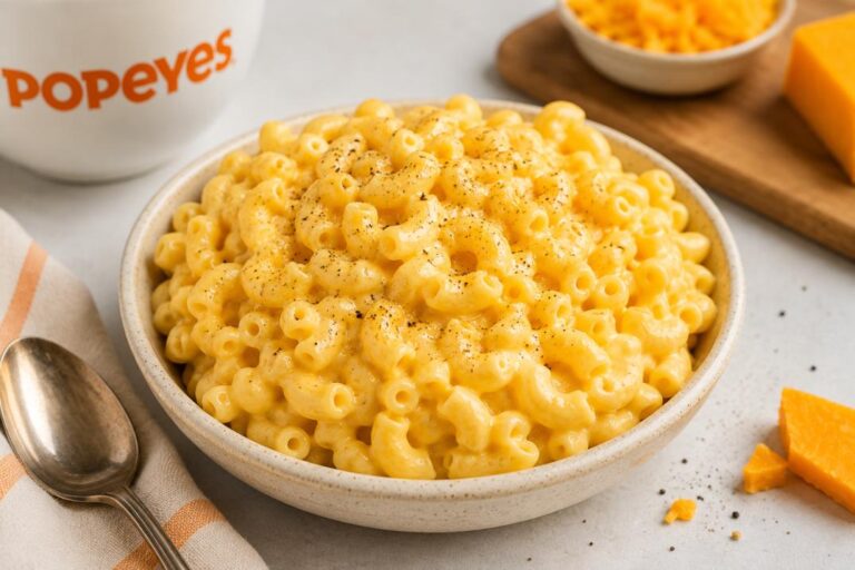 Popeyes Mac and Cheese Recipe in a plate