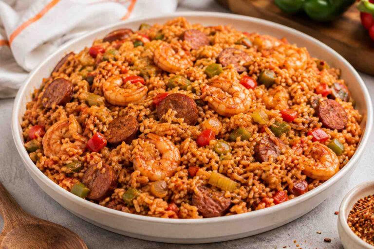 Popeyes Jambalaya in a plate